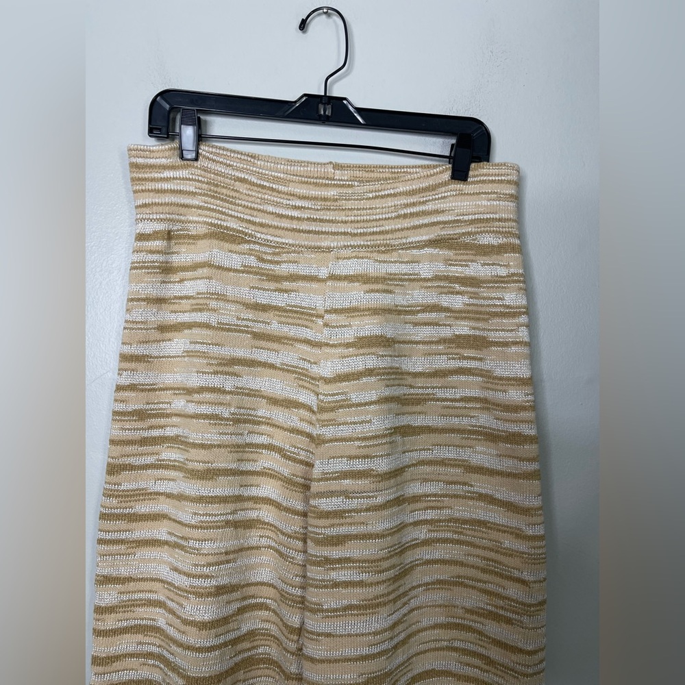 Veronica Beard NWOT Len Neutral Space-Dyed Knit Pants in Camel Wide Leg Barrel L - Picture 6 of 15